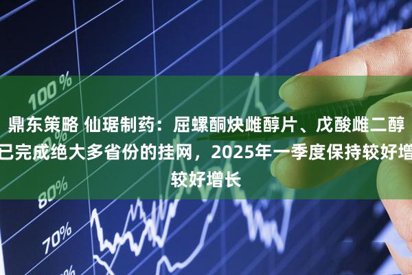 鼎东策略 仙琚制药：屈螺酮炔雌醇片、戊酸雌二醇片已完成绝大多省份的挂网，2025年一季度保持较好增长