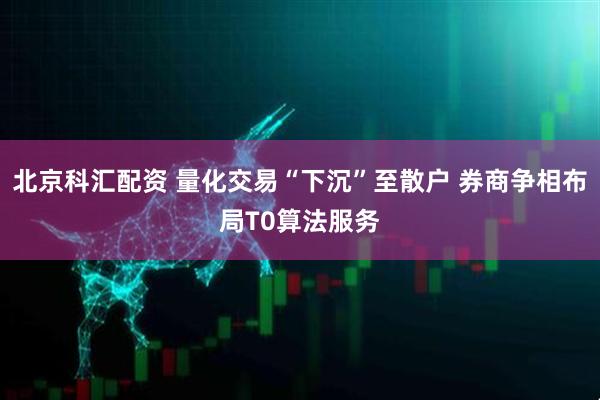 北京科汇配资 量化交易“下沉”至散户 券商争相布局T0算法服务