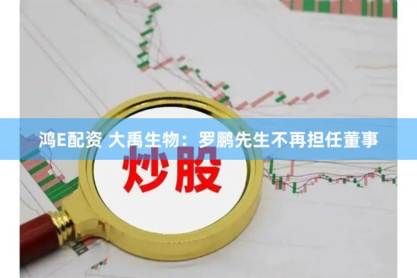 鸿E配资 大禹生物：罗鹏先生不再担任董事
