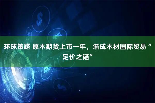 环球策路 原木期货上市一年，渐成木材国际贸易“定价之锚”