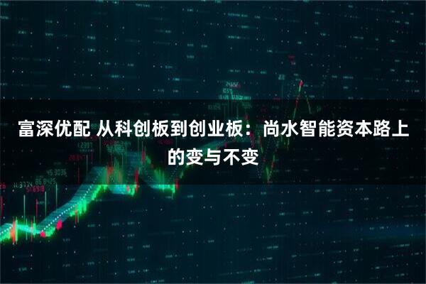 富深优配 从科创板到创业板：尚水智能资本路上的变与不变