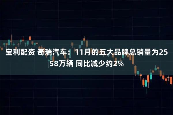 宝利配资 奇瑞汽车：11月的五大品牌总销量为2558万辆 同比减少约2%
